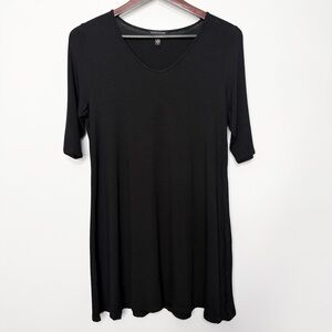 Eileen Fisher Black V-Neck Tunic Tee Size Small